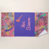 ピンク結婚の夫人 ビーチタオル (正面)