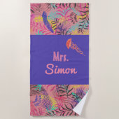 ピンク結婚の夫人 ビーチタオル (正面)