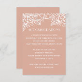 ピンク結婚の宿泊施設。フローラQR詳細 エンクロージャーカード (正面/裏面)