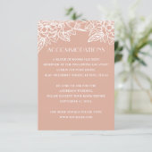 ピンク結婚の宿泊施設。フローラQR詳細 エンクロージャーカード (スタンド正面)