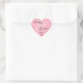 ピンク結婚の封筒用シール新郎新婦V02 ハートシール (バッグ)