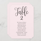 ピンク結婚の座席表。書モダン跡 招待状 (正面/裏面)