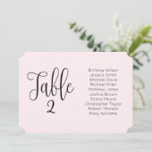 ピンク結婚の座席表。赤面モダン景観 招待状 (スタンド正面)