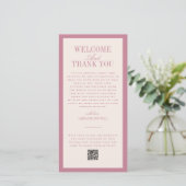 ピンク結婚の式または披露宴歓迎 サンキューカード (スタンド正面)