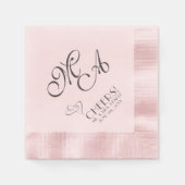 ピンク結婚の応援!標準カクテルナプキン 縁ありカクテルナプキン (正面)