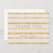 ピンク結婚の感謝ポストカード金箔効果 ポストカード (正面/裏面)