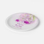 ピンク結婚の明るい赤紫色水彩画紙 ペーパープレート (アングル)