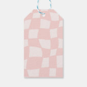 ピンク結婚の正方形 ギフトタグ (裏面)