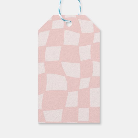 ピンク結婚の正方形 ギフトタグ (裏面)