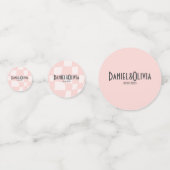 ピンク結婚の正方形 コンフェッティ (正面)