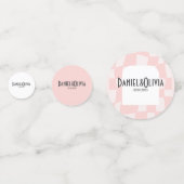 ピンク結婚の正方形 コンフェッティ (裏面)