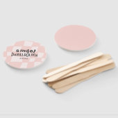 ピンク結婚の正方形 ハンドファン (組立なし)