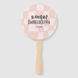 ピンク結婚の正方形 ハンドファン