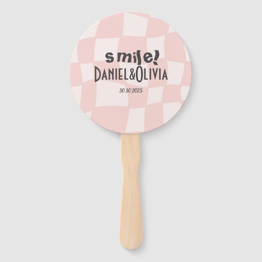 ピンク結婚の正方形 ハンドファン (正面)