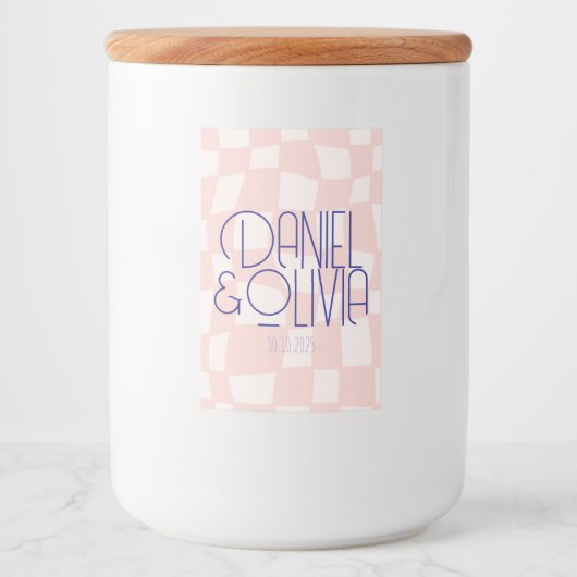 ピンク結婚の正方形 フードラベル (正面)