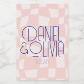 ピンク結婚の正方形 フードラベル (シングルラベル)