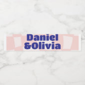 ピンク結婚の正方形 ペットボトルラベル (シングルラベル)