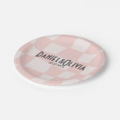 ピンク結婚の正方形 ペーパープレート (アングル)