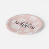 ピンク結婚の正方形 ペーパープレート (アングル)