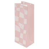ピンク結婚の正方形 ワインギフトバッグ (裏面アングル)