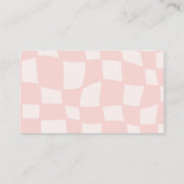 ピンク結婚の正方形 名刺 (裏面)
