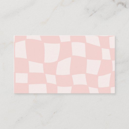 ピンク結婚の正方形 名刺 (裏面)