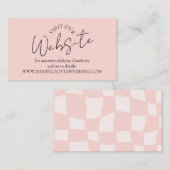 ピンク結婚の正方形 名刺 (正面/裏面)
