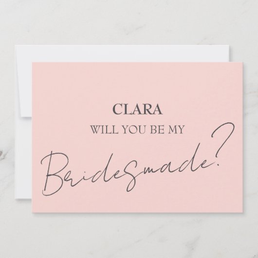 ピンク結婚の正方形 招待状 (正面)