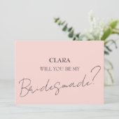 ピンク結婚の正方形 招待状 (スタンド正面)