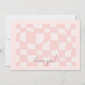 ピンク結婚の正方形 招待状 (裏面)