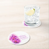 ピンク結婚の蘭の水の色のアート紙コースター ラウンドペーパーコースター (インサイチュ)