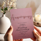 ピンク結婚の記念日 招待状