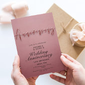 ピンク結婚の記念日 招待状