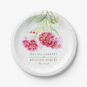 ピンク結婚の赤いグミカスタム紙プレート ペーパープレート (正面)