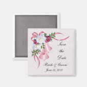 ピンク結婚の鐘が日付磁石を保存 マグネット (正面/裏面)