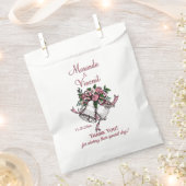 ピンク結婚の鐘 フェイバーバッグ (クリップ留めされた状態)