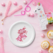 ピンク結婚の鐘 ペーパープレート (パーティー)