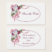 ピンク結婚の鐘 – 日付を保存 (正面&裏面)