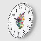 ピンク結婚の50周年記念バラ ラージ壁時計 (傾斜)