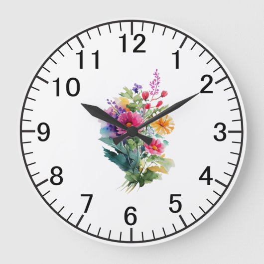 ピンク結婚の50周年記念バラ ラージ壁時計 (正面)