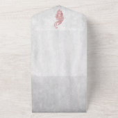 ピンク結婚クジャク オールインワン招待状 (外側)