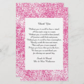 ピンク結婚グリッターの詩ありがとうスクロール (正面/裏面)