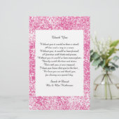 ピンク結婚グリッターの詩ありがとうスクロール (スタンド正面)