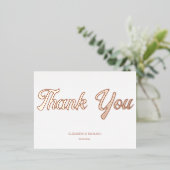 ピンク結婚サンキューカード金ゴールド 箔招待状ポストカード (立ち正面)