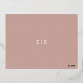 ピンク結婚サンキューカード金ゴールド 箔招待状ポストカード (裏面)