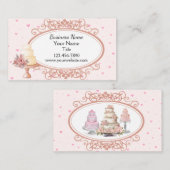 ピンク結婚ズケーキベイカー 名刺 (正面/裏面)