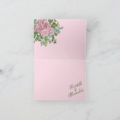 ピンク結婚ズパステルヴィンテージライトフローラバラ サンキューカード (内部)