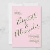 ピンク結婚ズパステルヴィンテージライトフローラバラ 招待状 (正面)