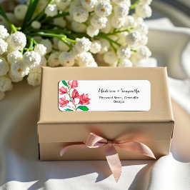 ピンク結婚ズフローラマグノリアホワイト ラベル