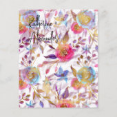 ピンク結婚ズフローラリリー招待状クラシック (裏面)